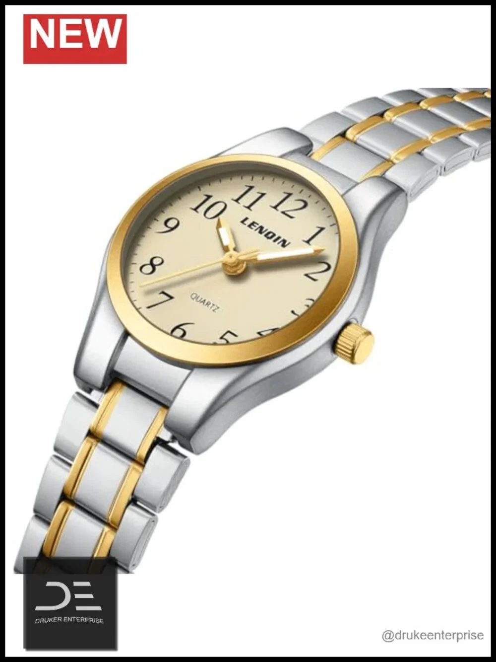 Easy Read Waterproof Ladies Quartz Watch Leather Band